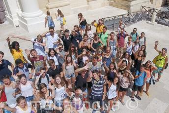 Groupe d'étudiants à Valletta