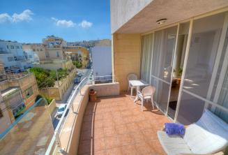 Balcon de l'hébergement de l'école d'anglais à St Julians